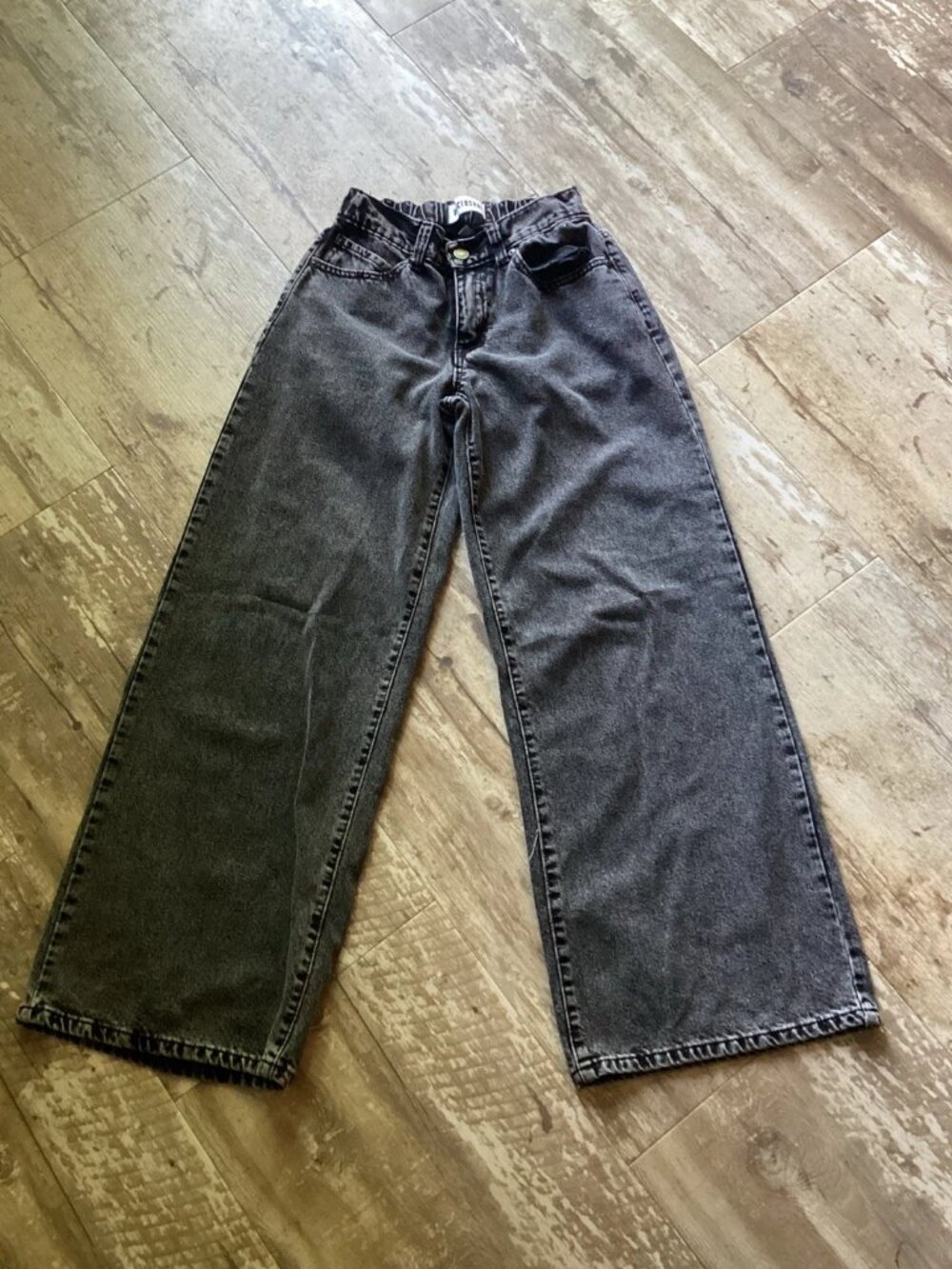 DISCLOSURE Gray Denim Baggy Jeans Pocket Y2K Preppy Women’s 3/26